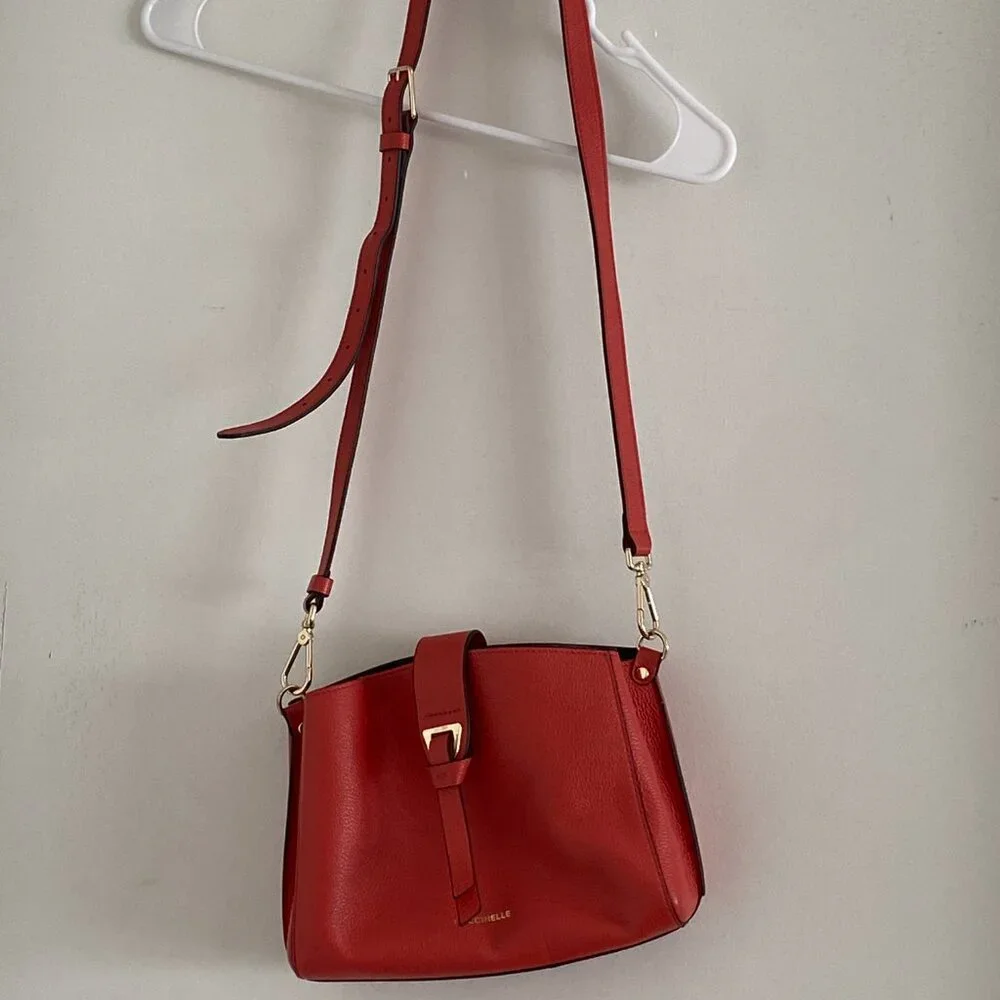 Coccinelle Red Italian Leather Sling Bag Designer – Gently Used - Picture 2 of 8